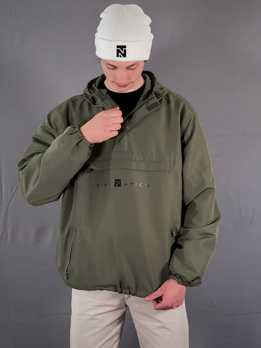 Half-Zip Windbreaker Jacket "Olive"