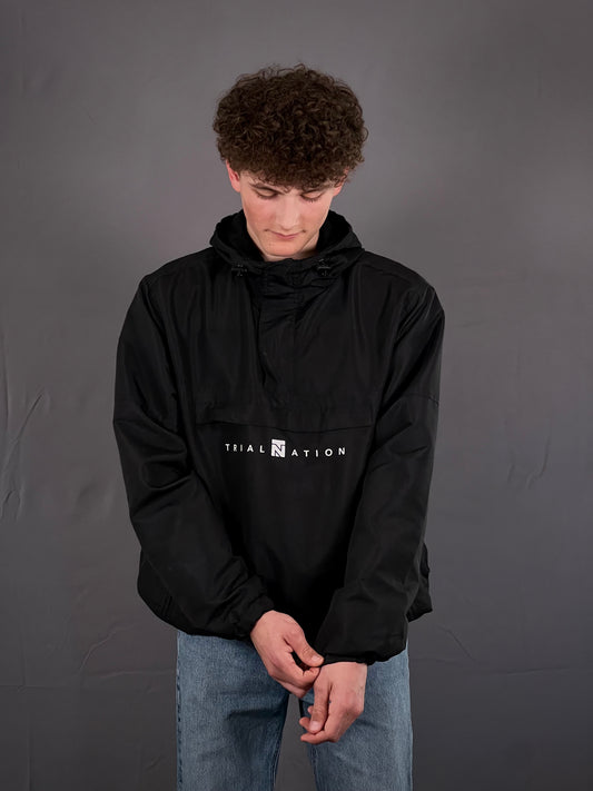 Half-Zip Windbreaker Jacket "Black"