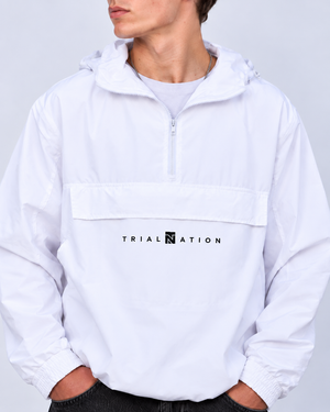Half-Zip Windbreaker Jacket "White"