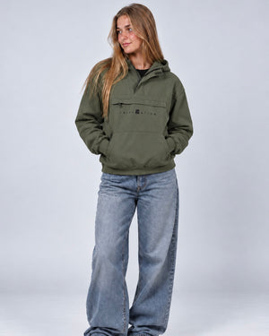 Half-Zip Windbreaker Jacket "Olive"