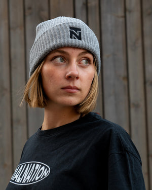 Dicke Beanie - Grau