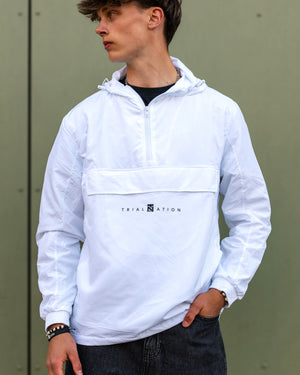 Half-Zip Windbreaker Jacket "White"