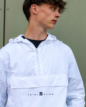 Half-Zip Windbreaker Jacket "White"