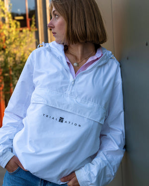 Half-Zip Windbreaker Jacket "White"