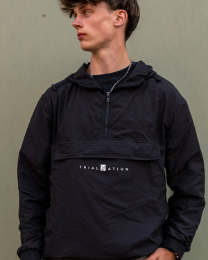 Half-Zip Windbreaker Jacket "Black"