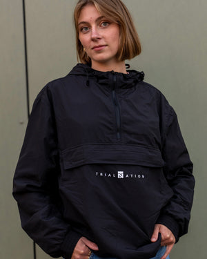 Half-Zip Windbreaker Jacket "Black"