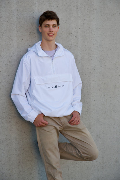Half-Zip Windbreaker Jacket "White"