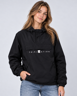 Half-Zip Windbreaker Jacket "Black"